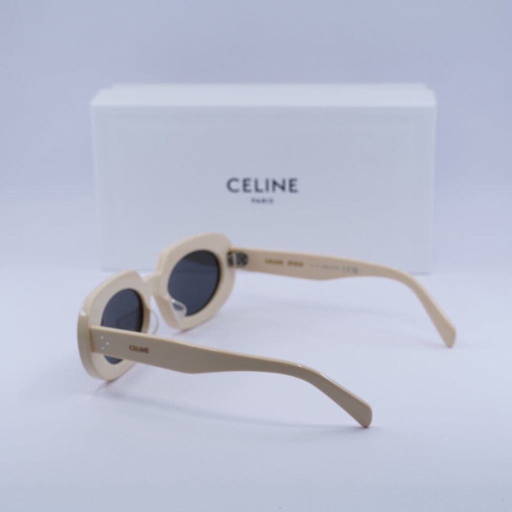 Celine CL40276U 25A Oval Sunglasses - Ivory/Smoke - Picture 8 of 10